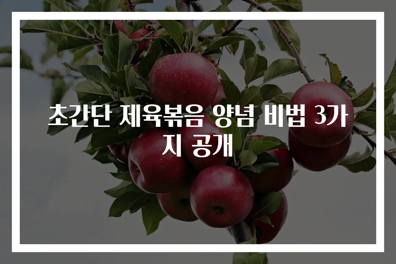 초간단 제육볶음 양념 비법 3가지 공개