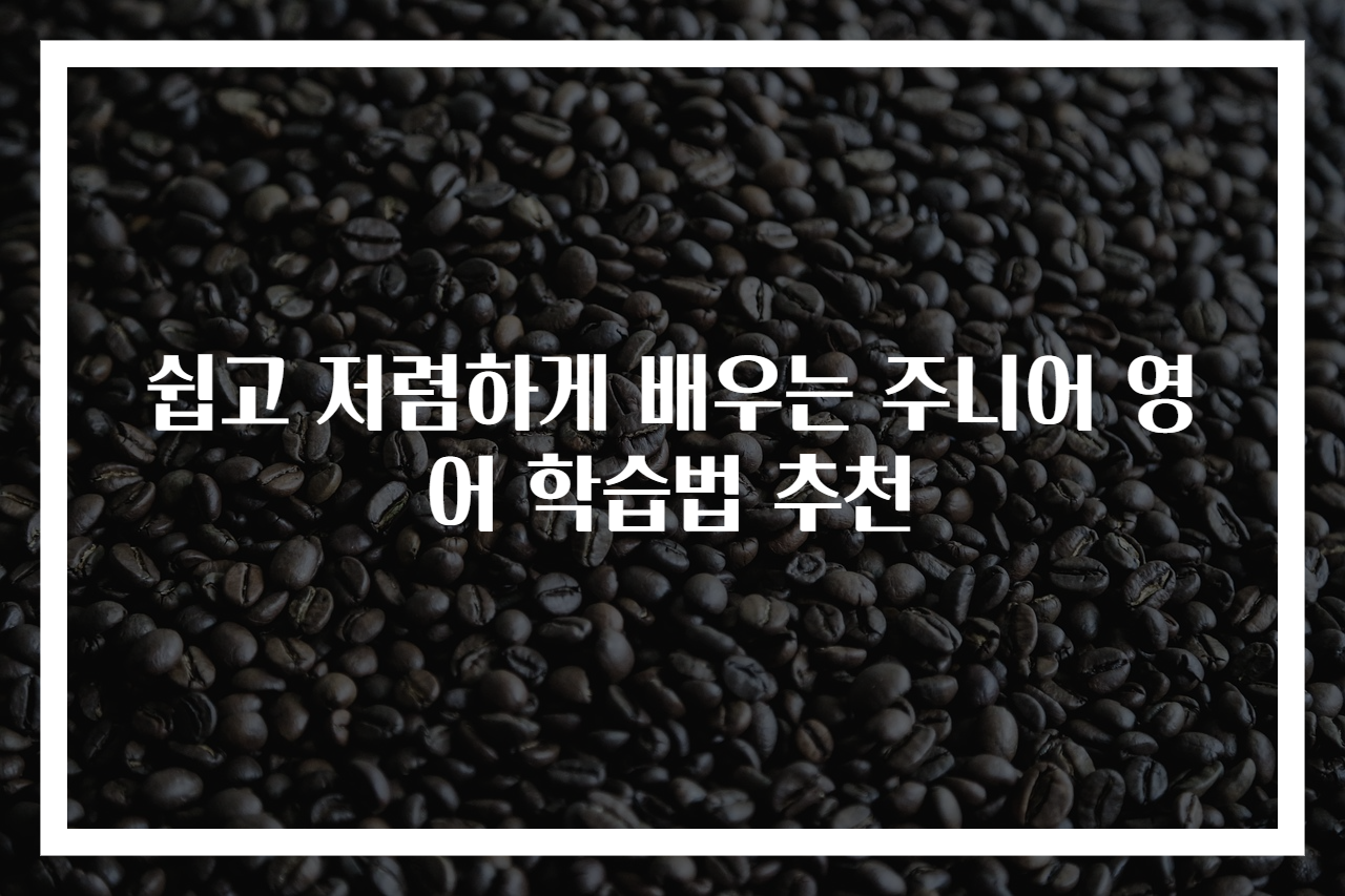 쉽고 저렴하게 배우는 주니어 영어 학습법 추천