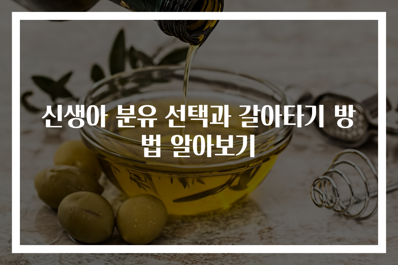 신생아 분유 선택과 갈아타기 방법 알아보기