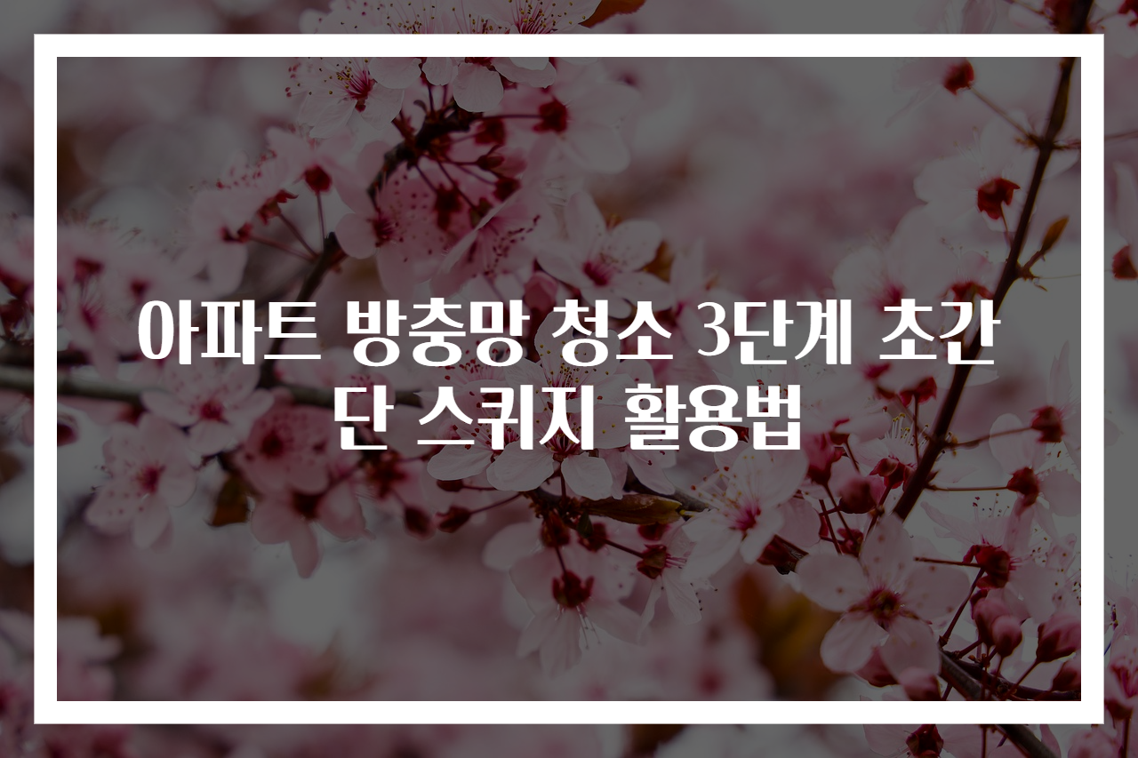 아파트 방충망 청소 3단계 초간단 스퀴지 활용법