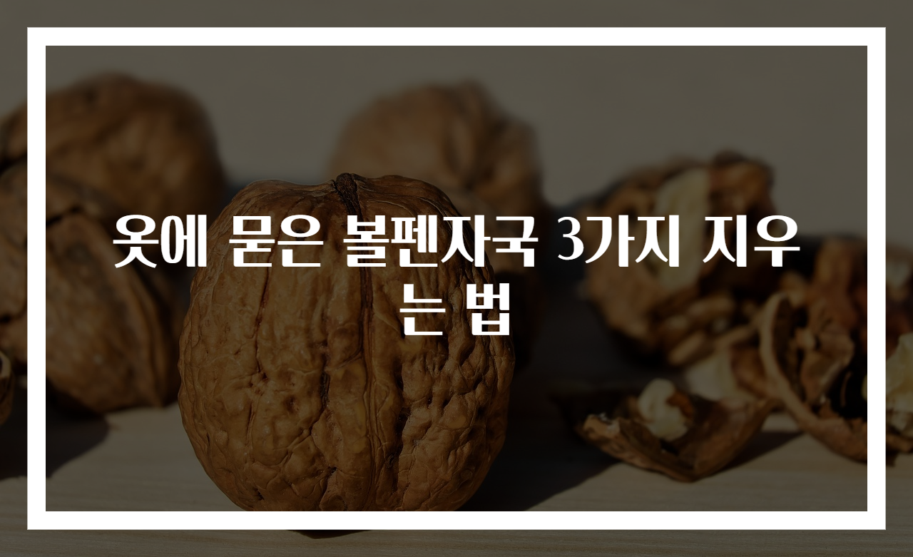 옷에 묻은 볼펜자국 3가지 지우는 법