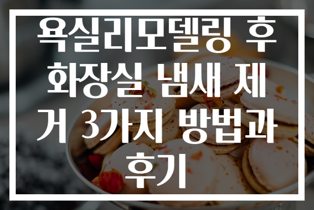 욕실리모델링 후 화장실 냄새 제거 3가지 방법과 후기