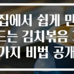 집에서 쉽게 만드는 김치볶음 3가지 비법 공개