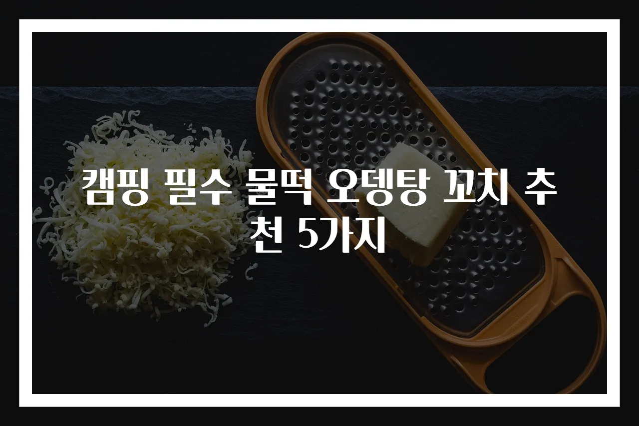 캠핑 필수 물떡 오뎅탕 꼬치 추천 5가지