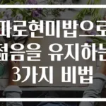 파로현미밥으로 젊음을 유지하는 3가지 비법