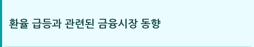 환율 급등과 관련된 금융시장 동향